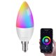 thumbnail image 1 of Bombilla inteligente WiFi E14 RGB LED multicolor y regulable, bombilla inteligente compatible con Alexa y Google Home, bombilla WiFi de 5 W controlada por teléfono inteligente, temporizador y función, 1 of 5