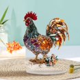 thumbnail image 5 of Desktop Ornament - Acrylic Decorative Ornaments - 2D Flat Rooster Figurine Colorful Acrylic Desktop Decor For Home Or Tv Stand With Elegant Floral And Style Ornament - 1 Rooster Ornament, 5 of 8