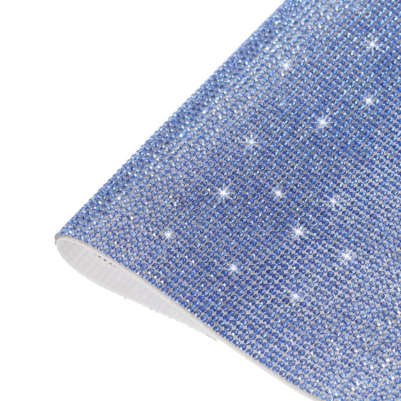 Uxcell Bling Rhinestone Sheet Self Adhesive Sticker 15.75 x 9.44 Inch DIY Car Decoration Sticker Light Blue