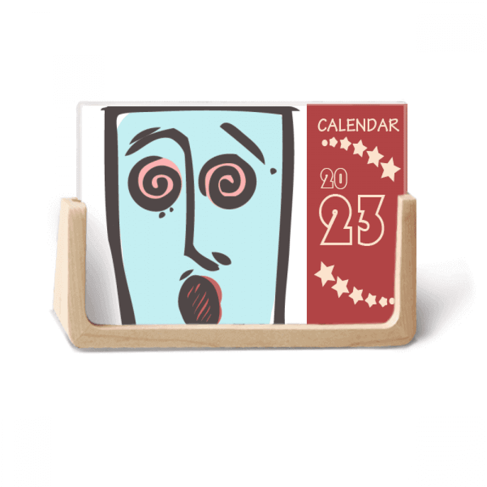 Dizzy Face Sketch Face Cartoon Desk Calendar Desktop Decoration 2023