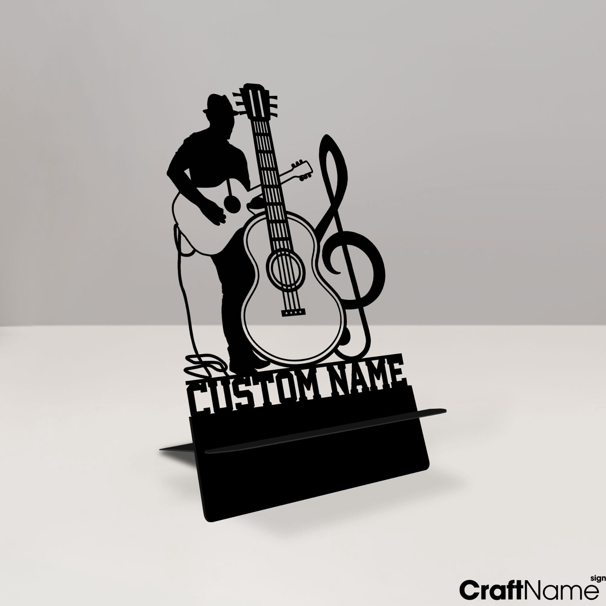 Craftnamesign Custom Guitarist Metal Cell Phone Desk Holder, Metal Guitar Phone Holder Phone Stand