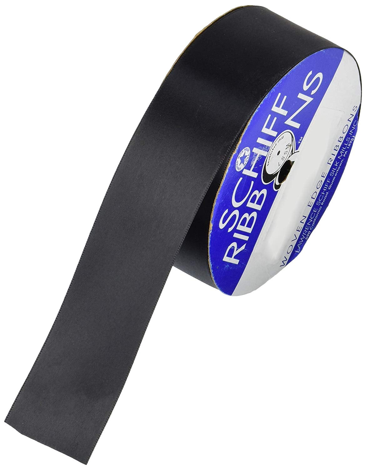 4 inch black satin ribbon