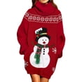 thumbnail image 2 of Qmyliery Women Knit Tops Long Sleeve Stand Neck Cartoon Christmas Shirt Casual Outfi, 2 of 4