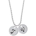 thumbnail image 1 of Delight Jewelry Silvertone Large Script Letter - T - 3/4'' Disc - Silvertone Script Initial Disc - V - Charm Necklace, 20"+3", 1 of 4