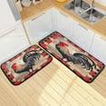 thumbnail image 7 of Vintage Rooster Anti Fatigue Mats for Kitchen Floor,Set of 2 Non Skid Washable Waterproof Anti Kitchen Floor Mats for Kitchen Office Laundry Room Bathroom (19"x27"+19"x47") Home Decor, 7 of 7