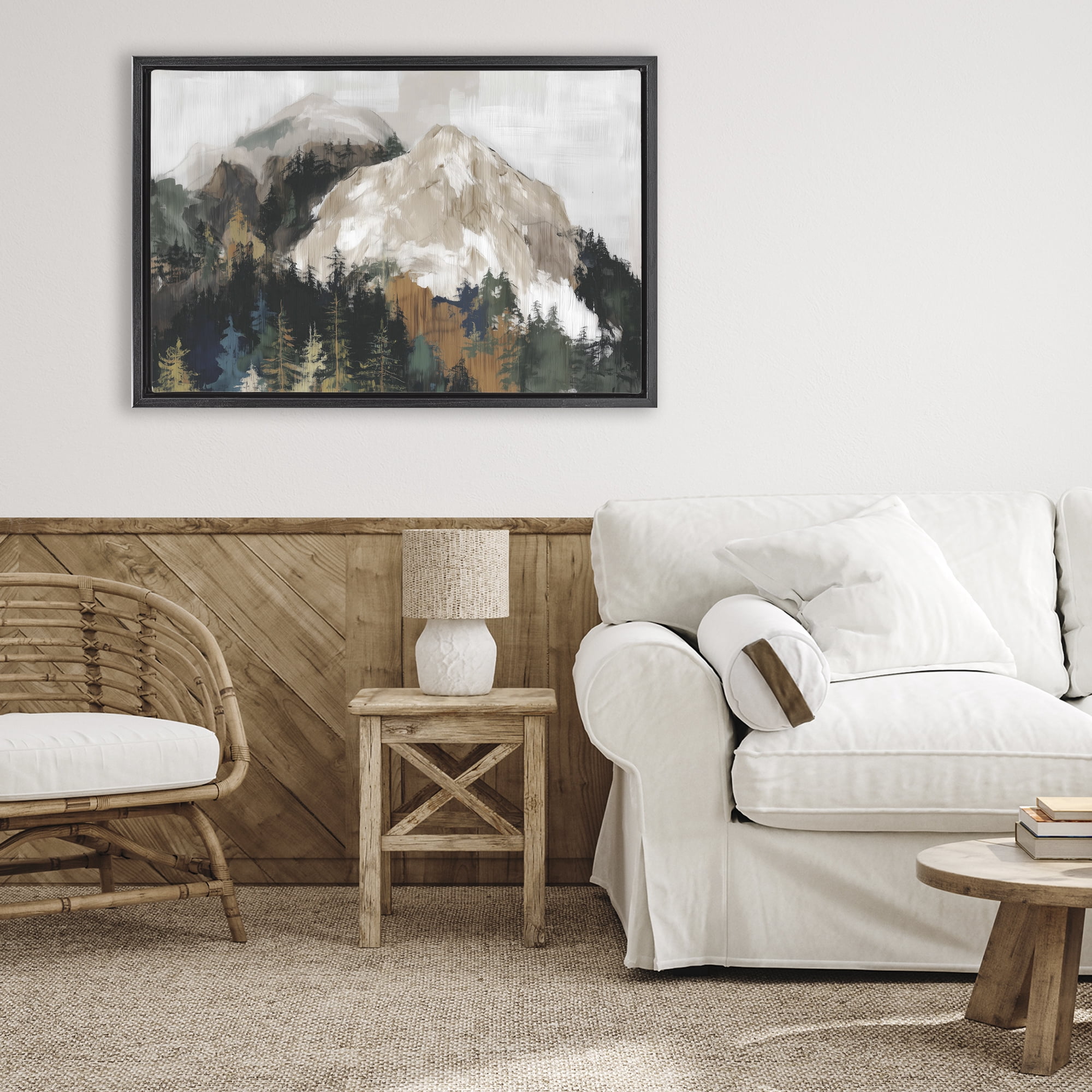 Stupell Industries Rugged Mountain Peaks Black Framed Floater Canvas Wall Art, design by Chromatic Storm Studio