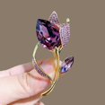 thumbnail image 4 of SmartBy Women Brooch High-Gloss Rhinestone Inlay Sparkling Tulip Design Lapel Pin Non-Slip Buckle Scarf Badge Clothing Bags Accessories, 4 of 7