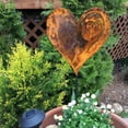 thumbnail image 2 of Blasgw Rustic Heart-Shaped Metal Ground Stake for Outdoor Decor - Decorative Iron Ground Plug Column Yellow, 2 of 9