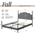thumbnail image 5 of VanAcc Full Bed Frame with LED Light & Arch Headboard, Modern Corduroy Upholstered Platform Bed with Metal Poster, Easy Assembly, Light Gray, 5 of 6