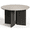 Warm White+Black, variant on UHOMEPRO Round Dining Table, 47" Circle Kitchen Table for 4-6, Farmhouse Dining Room Table with Sturdy Wood Strip Base, Circle Dinner Pedestal Table for Apartment Living Room, Black(Only Table)