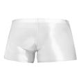 thumbnail image 6 of ZDHoor ZDHoor Mens Shiny Low Rise Boxer Briefs Fitness Sports Shorts Tights Glossy Beach Swimwear White XXL, 6 of 7