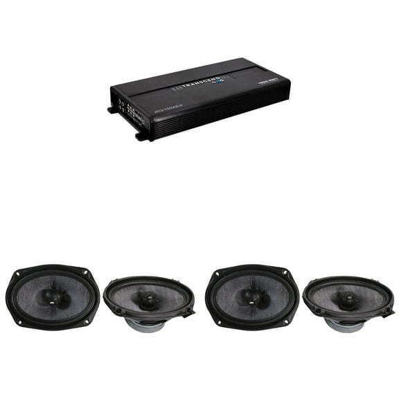 ATG Transcend Series Amplified Speaker Upgrade Compatible with Select Chrysler (2) Pair 250W 6X9" Coaxials and 1000 Watt Transcend Class A/B 4-Channel Amplifier