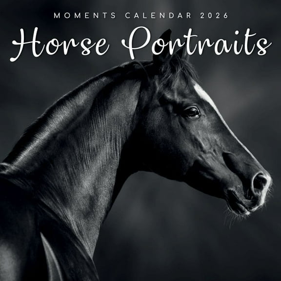 Gifted Stationery Co, Horse Portraits 2026 Wall Calendar, 12'' X 12'', 16-Month Calendar with Stapled Binding