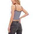 thumbnail image 3 of Deago Women Summer Y2K Sleeveless Striped Spaghetti Strap Crop Cami Tank Top Backless Casual Slim Fit Aesthetic Going Out Tops Shirts (Blue, M), 3 of 9