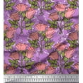 thumbnail image 1 of Soimoi Cotton Poplin Fabric Leaves & Rose Flower Print Fabric by the Yard 42 Inch Wide, 1 of 1