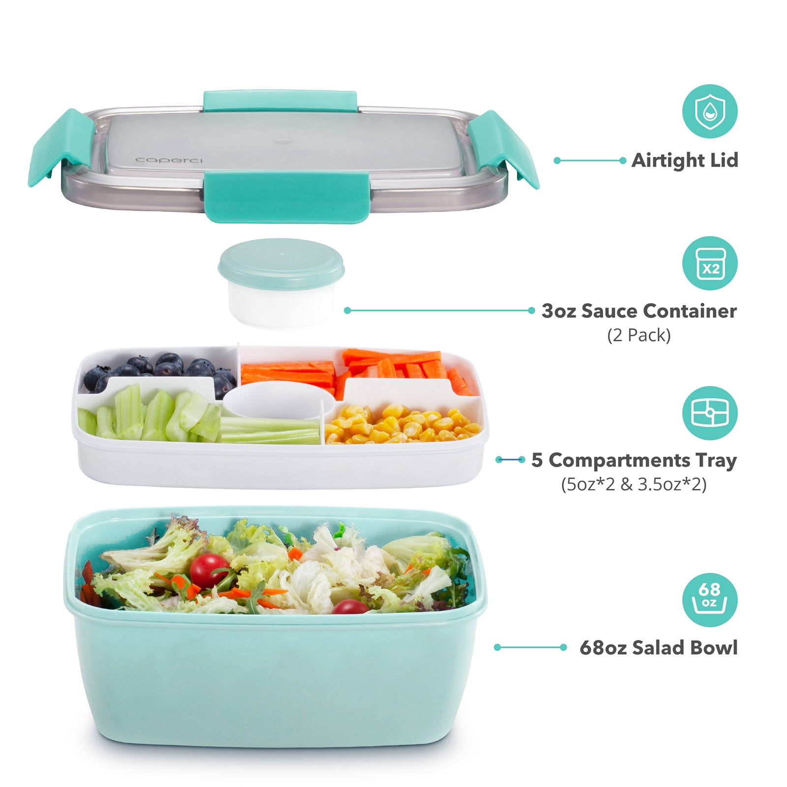 OBSESSED w/this large salad bento box from @Caperci #caperci #capercil