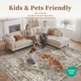 thumbnail image 2 of Roxstand Washable Area Rugs 8x10, Stain Resistant Lightweight Vintage Rugs for Living Room, Non Skid Farmhouse Bedroom Rugs(8'x10', Vintage04-Ivory), 2 of 9