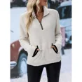 thumbnail image 6 of Cuteduck Women's plush sweatshirt long sleeve half zip pullover Top Winter Fleece hoodie S-2XL, 6 of 7