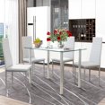 PAPROOS Dining Table Set for 4, Modern Kitchen Table Sets with Tempered