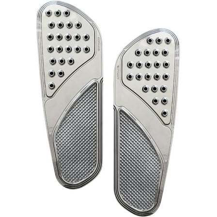 Accutronix Knurled Drilled Vintage Chrome Front Floorboards (FBF01-KDVC)