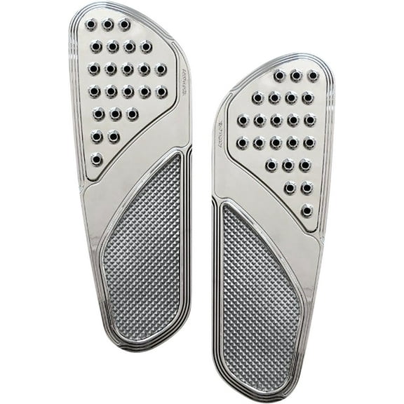 Accutronix Knurled Drilled Vintage Chrome Front Floorboards (FBF01-KDVC)