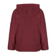 thumbnail image 6 of ATOYSOY Women's Warm Pullover Casual Fuzzy Shirts Crew Neck Sweatshirts Fashion Outwear Long Sleeve Tees Drawstring Fall Winter Loose Fleece Hoodie Tops Red M, 6 of 6