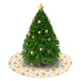 thumbnail image 3 of 36 Inch Christmas Tree Skirt – Velvet Plush Tree Mat, Soft Thickened Polyester with Red Ties, Single-Sided Printing, Available in 30in/36in/48in, Perfect for Holiday Xmas Tree Decoration, 3 of 7