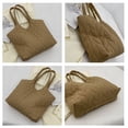 thumbnail image 3 of Nvzi Bolsa de lona esponjosa para compras de verano, bolsos de hombro, color caqui, 3 of 5
