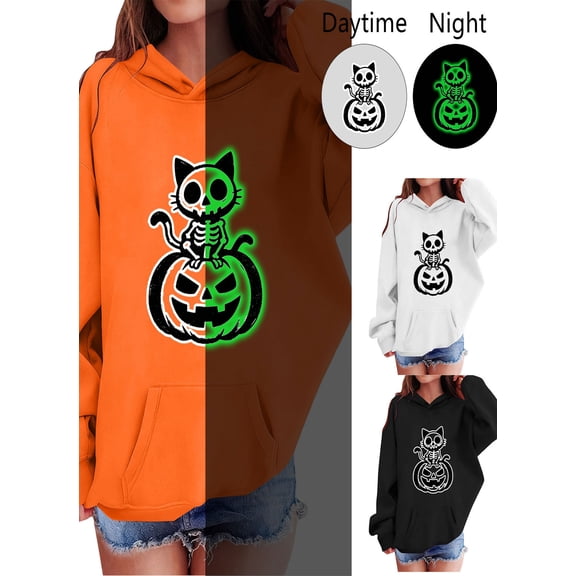 Kids Boys Girls Halloween Graphic Hoodie Long Sleeve Pullover Sweatshirt with Kangaroo Pocket for Costume Parties Ages 2-12