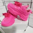 thumbnail image 4 of Zapatillas de deporte de moda gruesas con cordones para caminar zapatos de plataforma para correr para mujer, 4 of 9