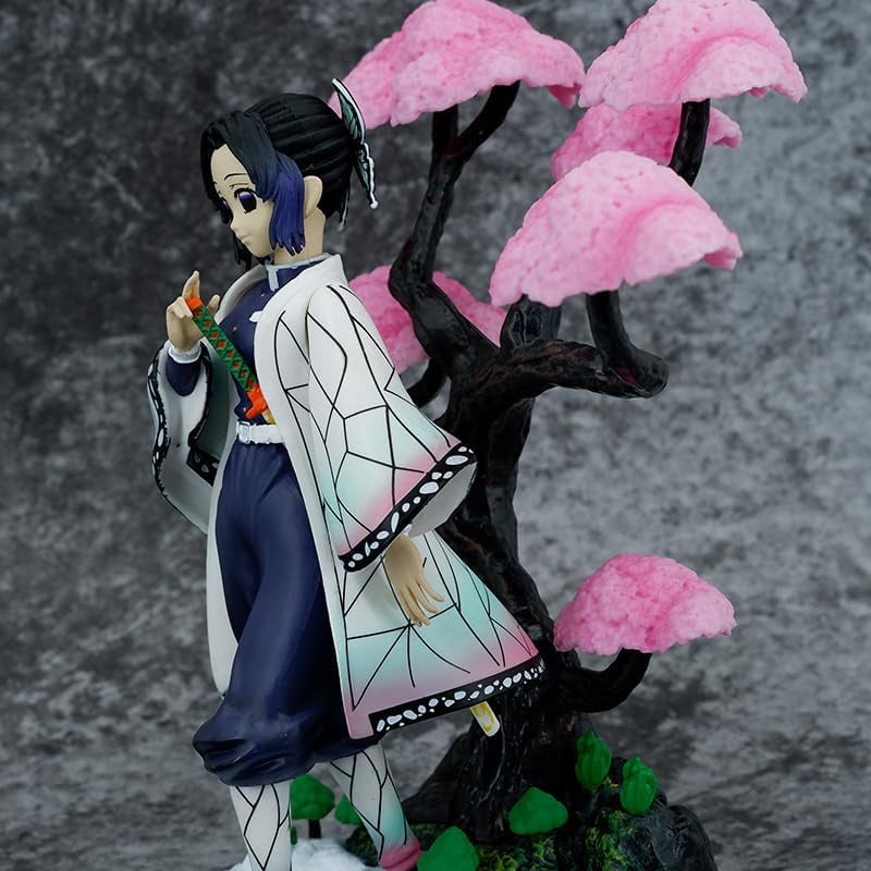 Agatsuma Figure Nezuko Figure Tanjirou Figure Kochou Shinobu Figure Scenes Figurine 20cm/7.9inch PVC Character Statue Souvenirs Anime Fans Gifts (Kochou Shinobu)