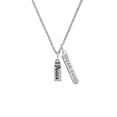 thumbnail image 2 of Delight Jewelry Silvertone Peace Silvertone Fearless Bar Charm Necklace, 23", 2 of 4
