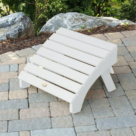 AD-OTL1-WHE Recycled Plastic White Adirondack Outdoor Hamilton Furniture Folding Ottoman-Made in USA