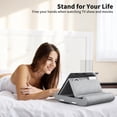 thumbnail image 3 of CreaDream Tablet Pillow Stand,Foldable & Soft iPad Tablet Stand with Pocket and Stylus Mount,for Lap/Desk/Bed,Gray, 3 of 9