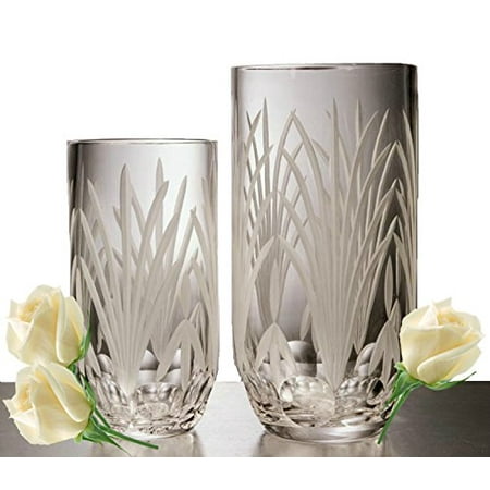 - GAC Mouth Blown High Class Glass Crystal Flower Vase, Exquisite Decorative Vase Centerpiece -10