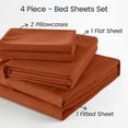 thumbnail image 4 of Sasttie Queen Size Sheets Set Brushed Microfiber, 4 Piece Sheet Set Upto 16 Inches Deep Pocket Bedding Sheets & Pillowcases - Burnt Orange, 4 of 8