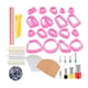 thumbnail image 1 of Juego de 130 piezas de corte de arcilla polimérica para hacer joyas con accesorios para aretes, 18 formas Rosado, 1 of 5