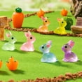 thumbnail image 7 of Jiibva 50Pcs/Set In The Dark Luminous 7 Colors Rabbit Decorations Resin Miniature Bunnies Easter Mini Bunny Party Favors, 7 of 7