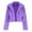Purple, variant on Patlollav Womens Coat Fluffys Fleece Turn-Down Collar Faux Furs Top Short Loose Coat