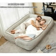 thumbnail image 6 of 71'' Human Dog Bed, Upholstered Lounge Loveseat Chair, Floor Chair with Back Support, 5 Adjustable Position Folding Chair for Adults & Pets, Lazy Sofa Bed for Living Room, Game Room, Beige, 6 of 10