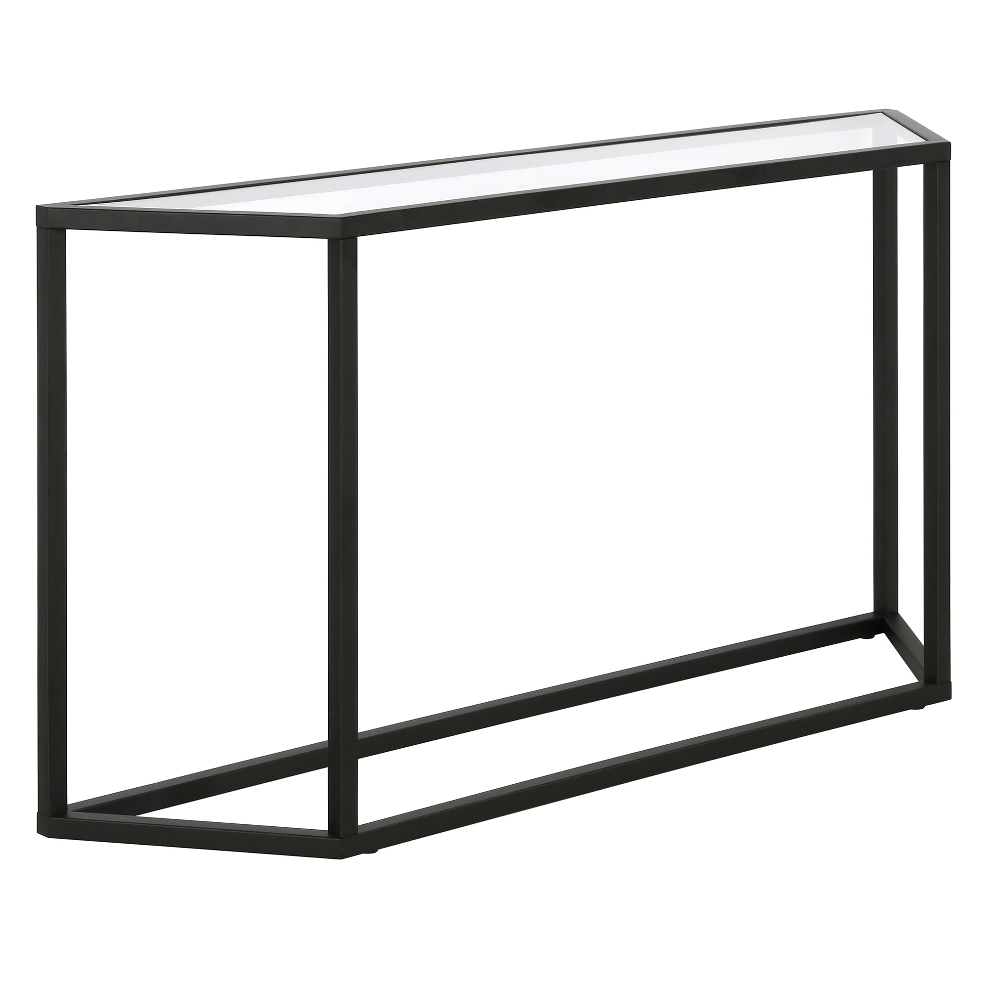 Megan Console Table Rectangular In Clear Glass With Chrome Base 