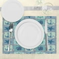 thumbnail image 3 of Ambesonne Anchor Place Mats Set of 4, Ships Wheel Turquoise, Standard Size, Turquoise Navy, 3 of 6