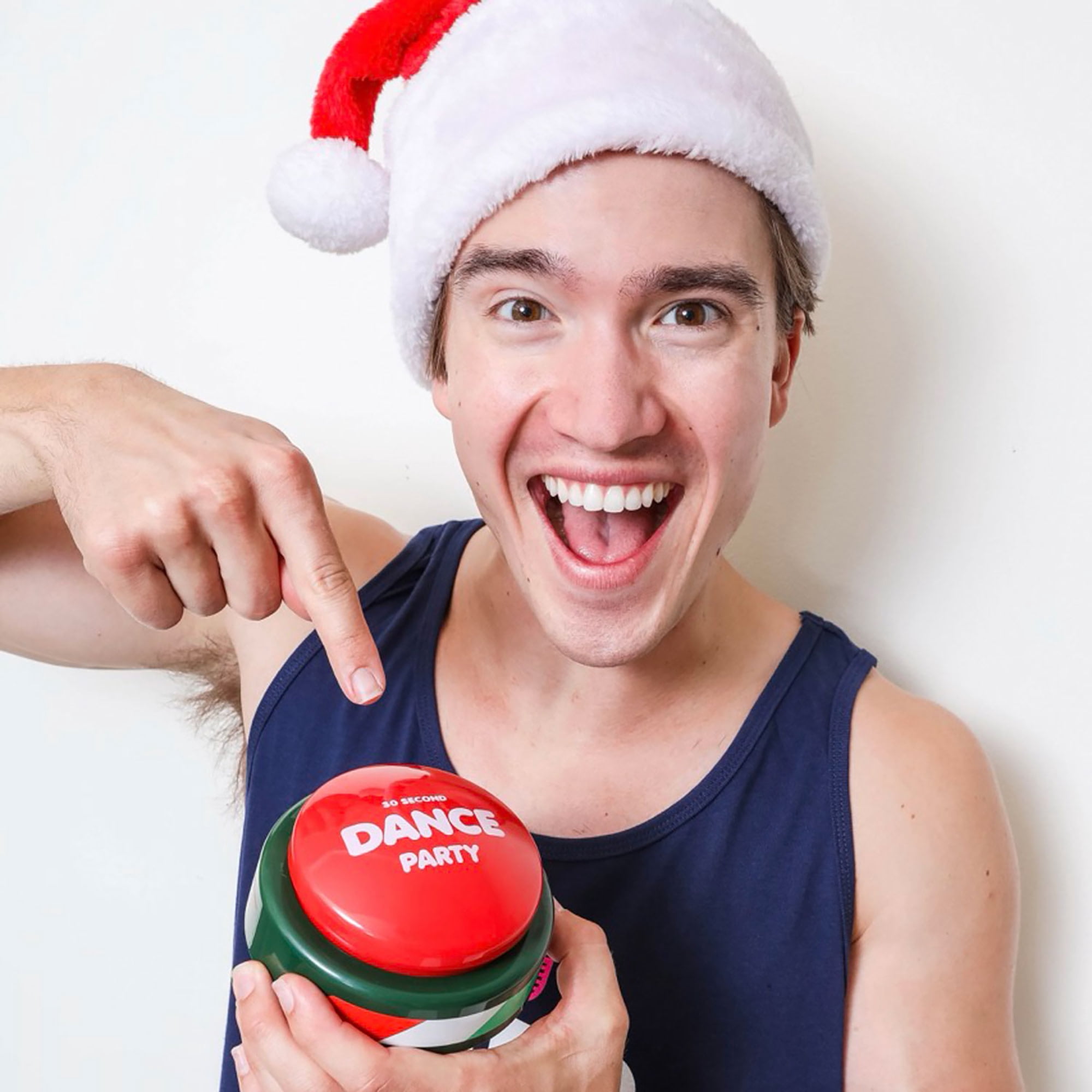 30 Second Dance Party: The Holiday Button - Lights-Up To the Music Beat, Plays 5 Festive Songs, DJ Party Break, Gag Gift, Family Fun, Stocking Stuffer