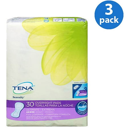 Serenity Driactive Slender Pads - (3 Pack) Tena Serenity Ultimate Overnight Pads 30 Ct