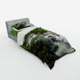 thumbnail image 3 of Ambesonne Nature Bedding Set 4 Pcs, Riverbed Rocks Trees, Queen, Green Grey White, 3 of 3