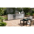 thumbnail image 6 of 125-Inch 108000- BTU Double Stainless Steel Gas Outdoor Kitchen Bar Barbecue Island Grill+ Pizza oven + Wine Cooler Compact Refrigerator + Rotisserie + Granite Countertops + Storage Cabinets & Drawer, 6 of 31