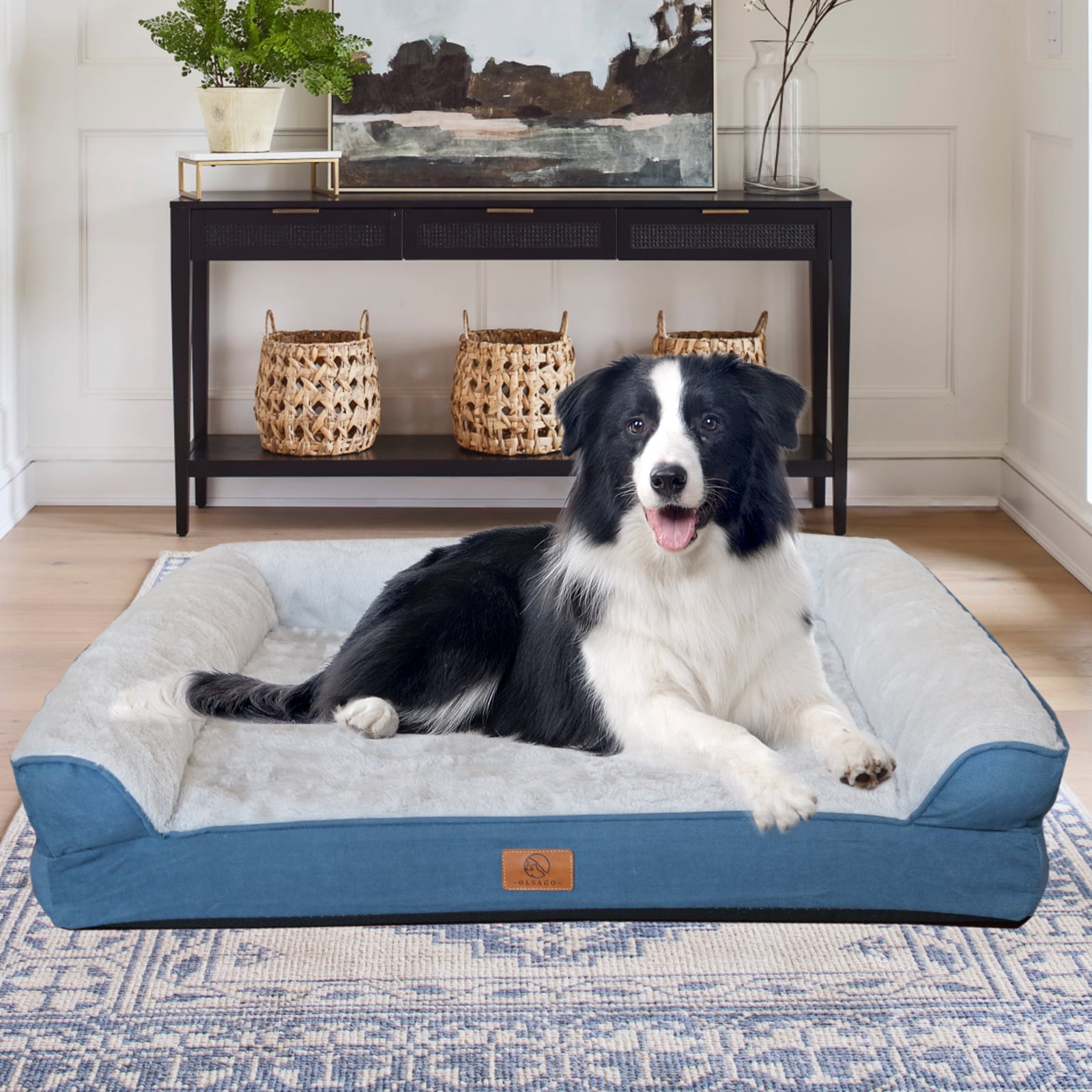 FKS LIFE Luxury Dog Bed Orthopedic Dog Beds Removable Machine Washable Cover and Waterproof Liner Pad Pet Bed