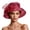 Watermelon Red, variant on Women Organza Church Hat Floral Wide Brim Fascinator Derby Hat Wide Brim Sun Hats Wedding Tea Party Derby Occasions Watermelon Red Free Size
