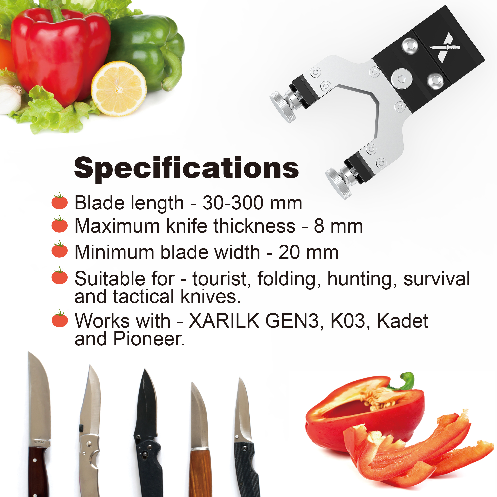 Adjustable Center Y Clamp for GEN3 Knife Sharpening System, Universal Central Holder for Folding, Hunting, Survival, and Tactical Knives, Compatible with Fixed Angle Sharpeners