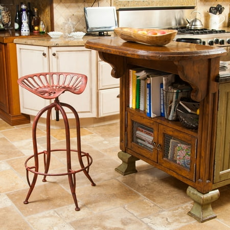 - Noble House Silica Red Iron Saddle Bar Stool